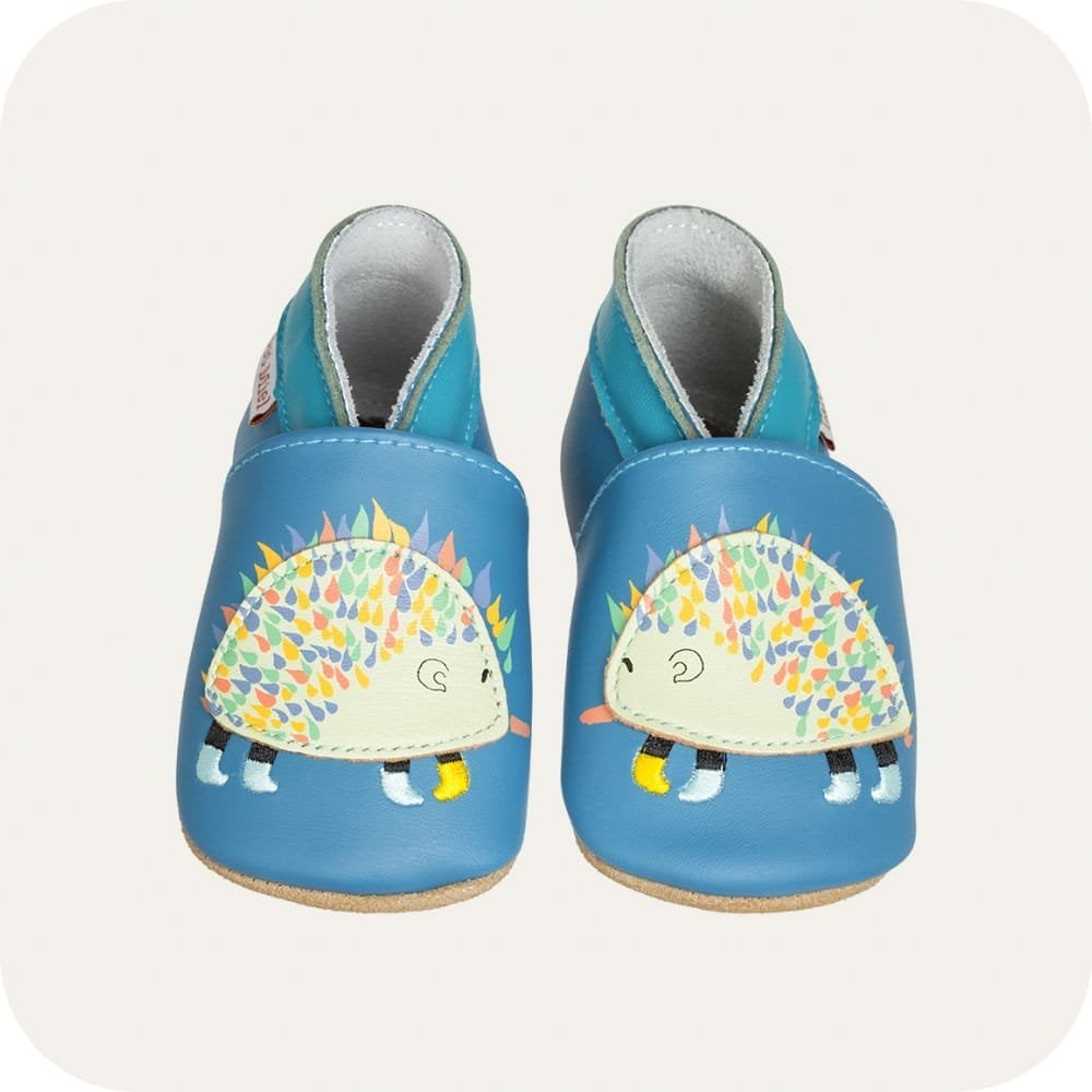 Chaussons bébé en cuir souple – Hérisson