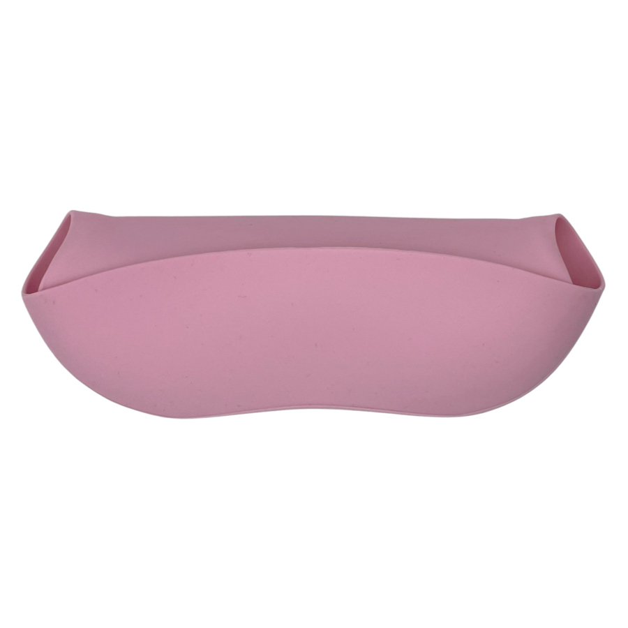 Bavoir en silicone & couverts en bambou – Rose