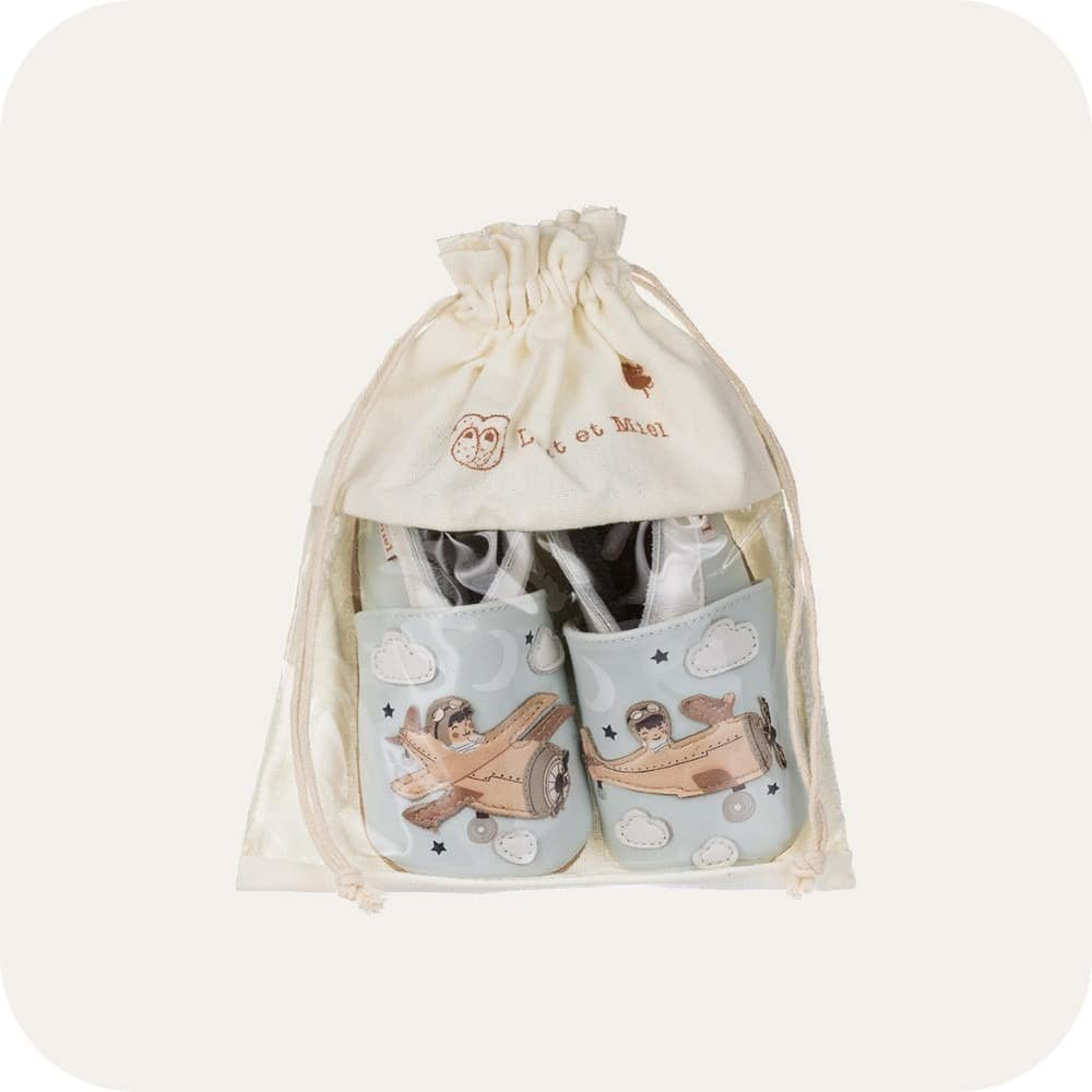 Chaussons bébé en cuir souple – Aviateur