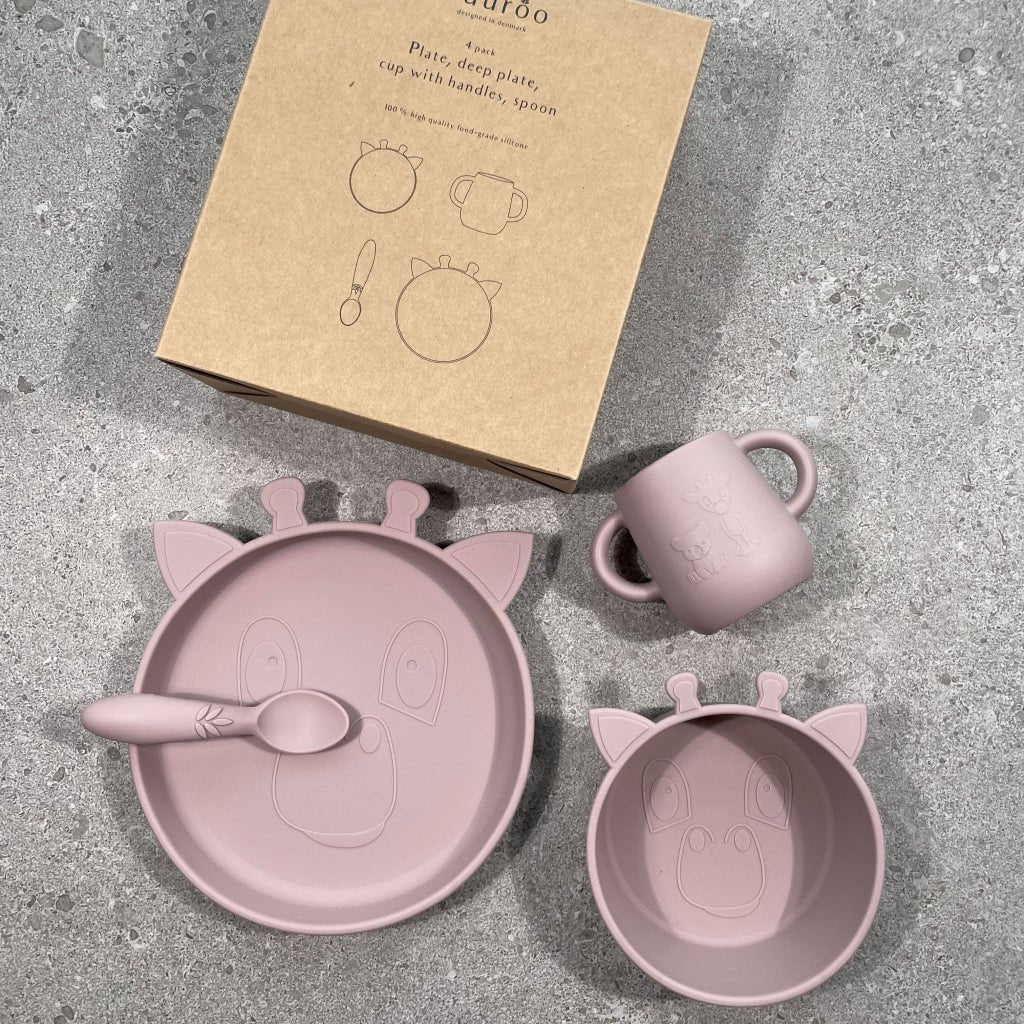 Service de table en silicone – Lykke Girafe Rose des Bois