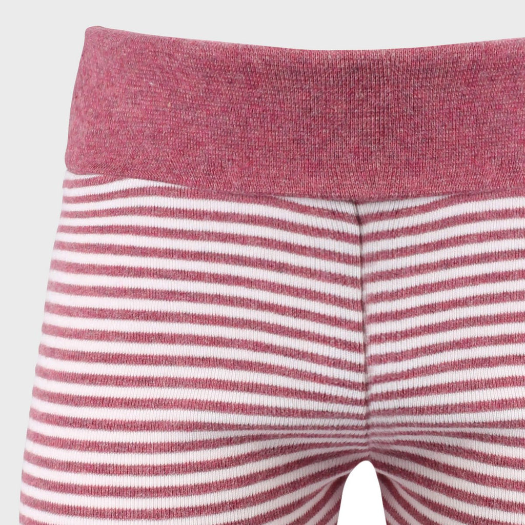 Legging Bébé en Coton Bio – Bordeaux & Rayures Écru