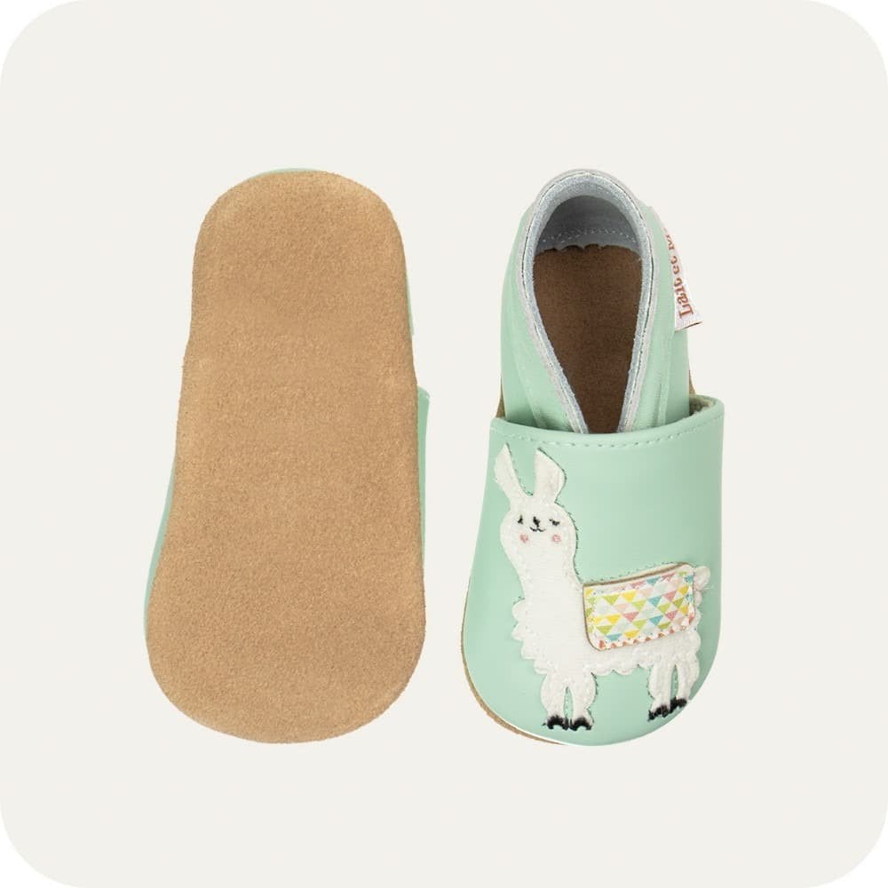 Chaussons bébé en cuir souple – Lamas
