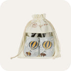 Chaussons bébé en cuir souple – Montgolfière
