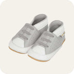 Chaussons bébé en cuir souple – Baskets grises