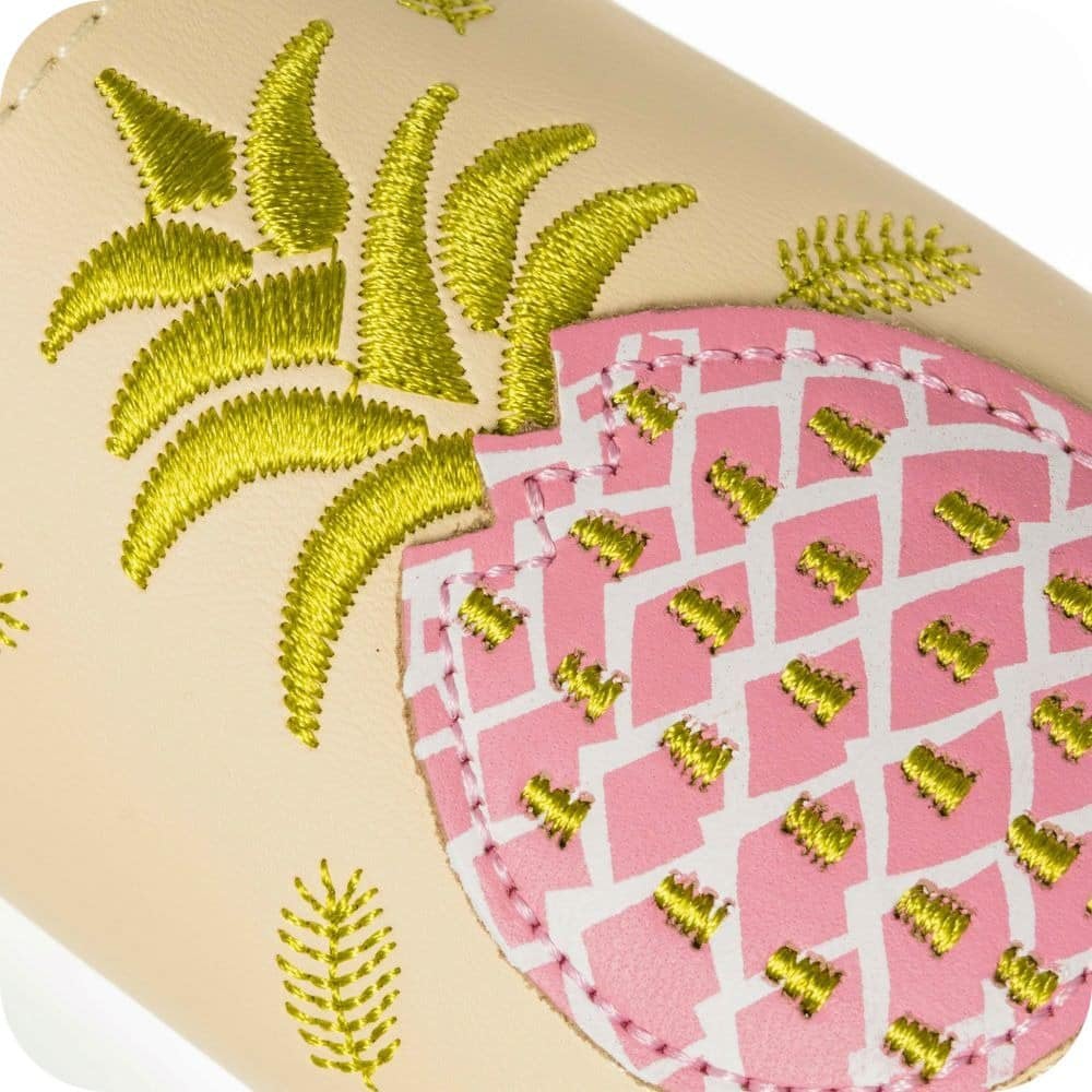 Chaussons bébé en cuir souple – Ananas