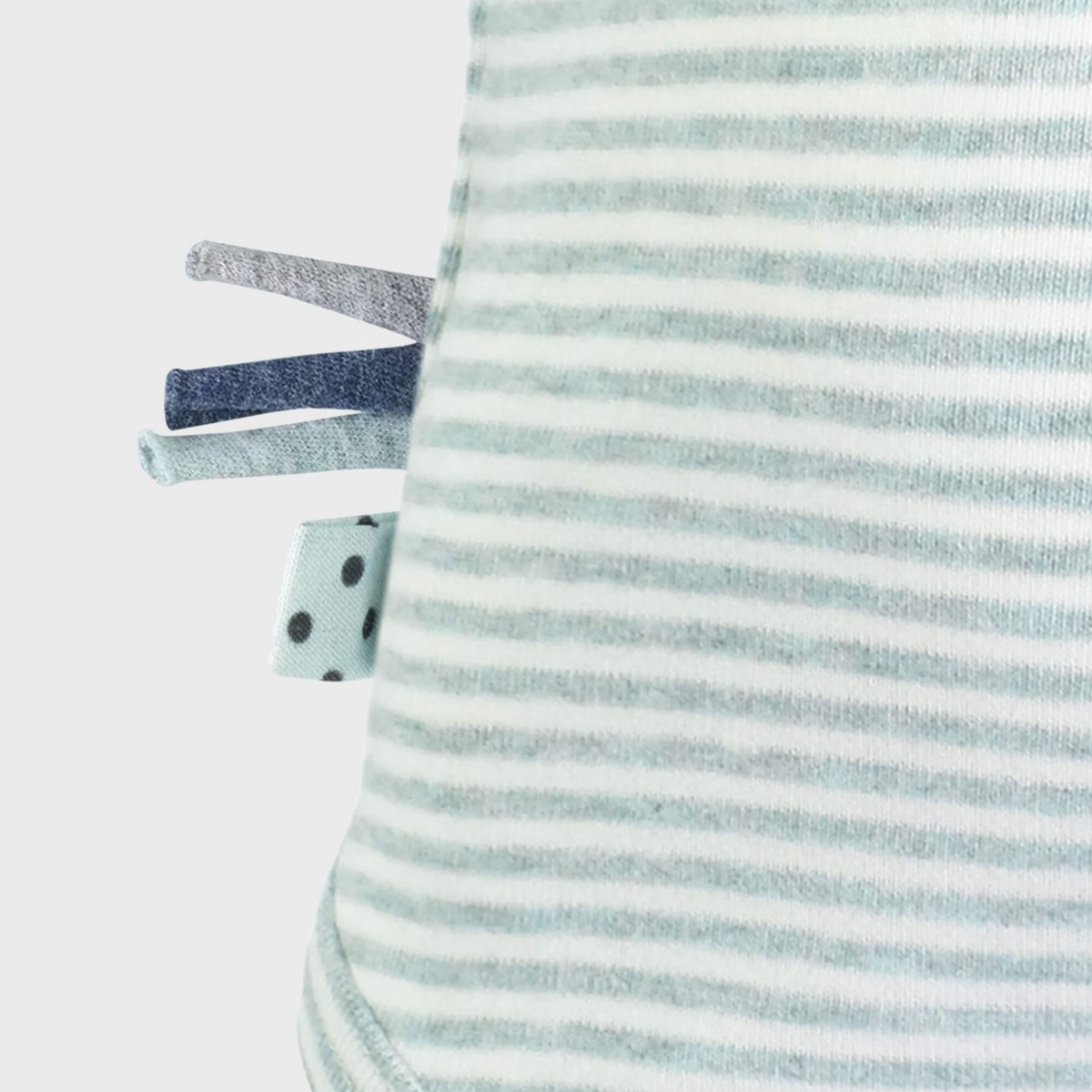 Body Bébé Bio à Manches Longues – Rayé turquoise