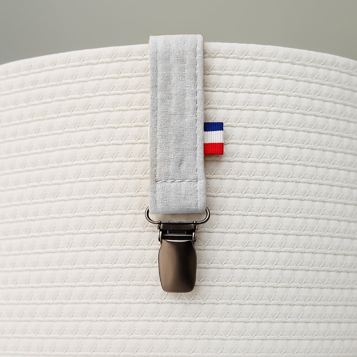 Attache-Tétine en Coton Bio – Teddy Blanc