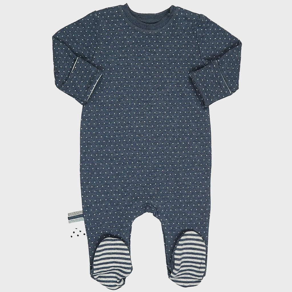 Pyjama Une-Pièce en Coton Bio – Indigo Mélange