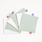 Lingettes lavables en Coton Bio Blanc et Vert